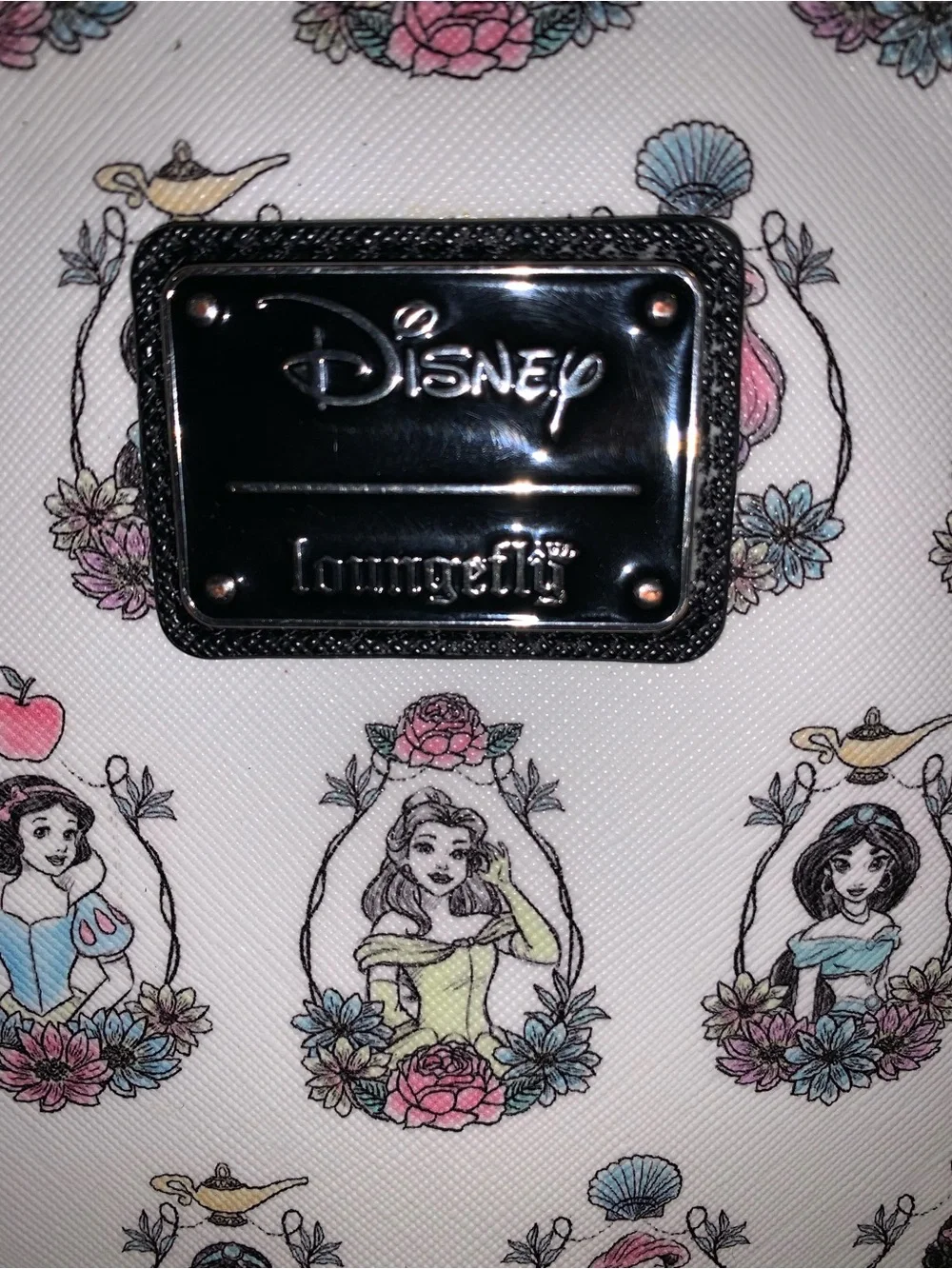 Loungefly White Disney Princess Pattern Mini Backpack